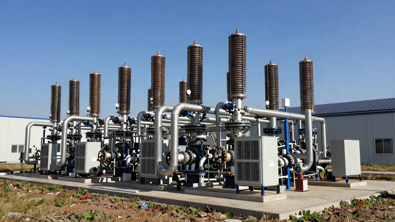 Chiller and climate-control equipment at a utility plant, clear n